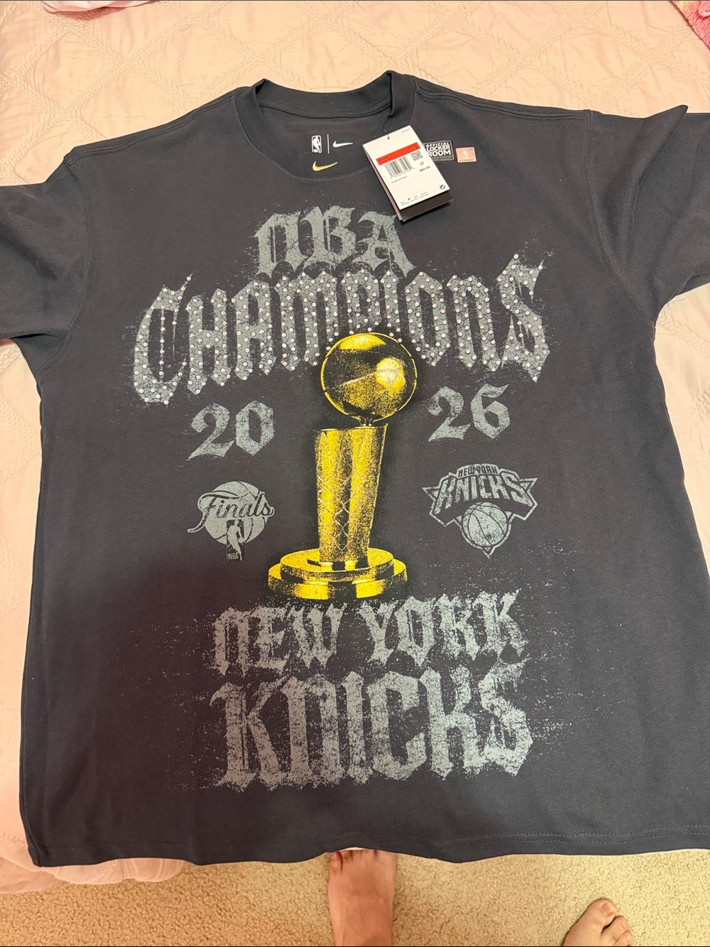 Nike Black & Yellow New York Knicks Championship Graphic Tee